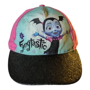 Disney Vampirina Sweetly Vee Black Hat Cap Youth Snap Back Glitter